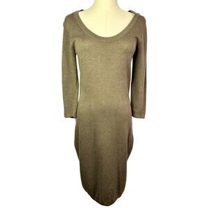CYNTHIA ROWLEY Women's Cocoa Heather Cashmere Blend Sweater Dress
